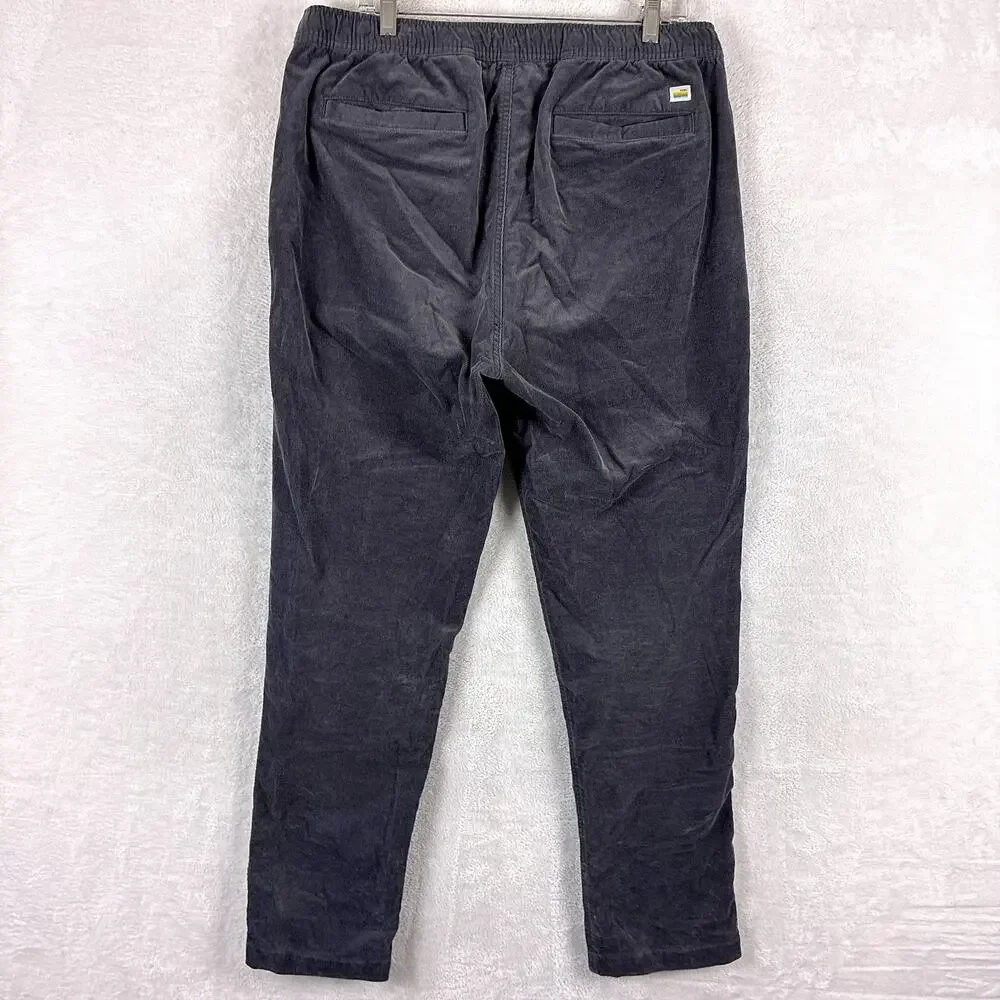 Vuori Pants Mens XL Gray Optimist Corduroy Pull On Jogger Performance Workout